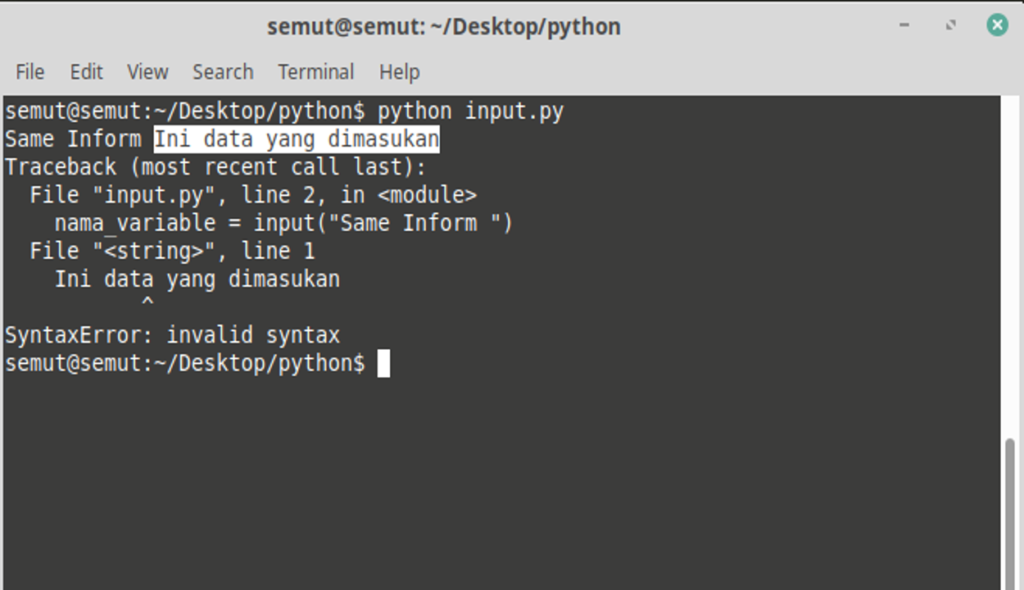 mengelola inputan python