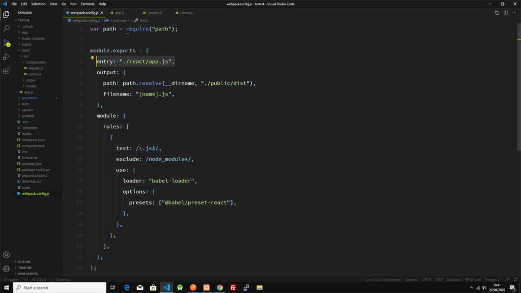 struktur folder codeigniter 4 dengan react js